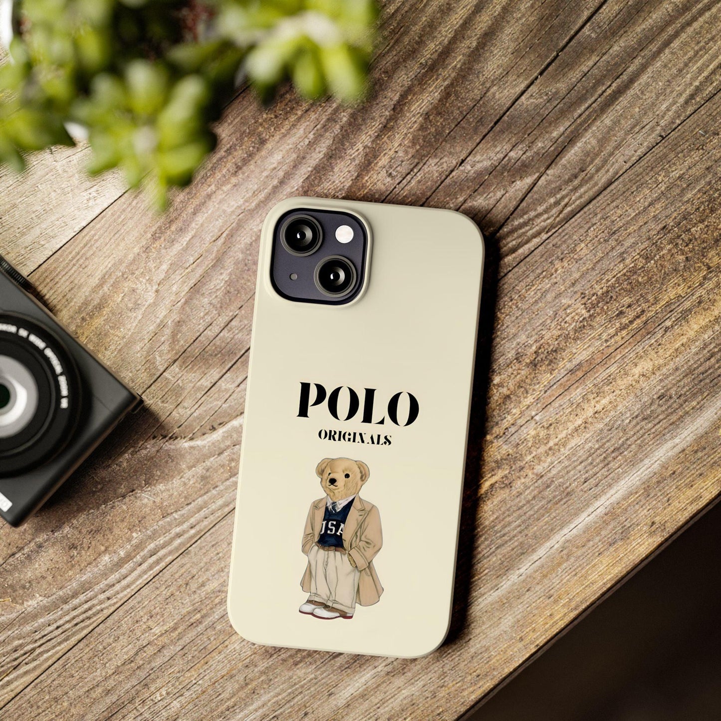 Polo Originals Bear Slim Phone Cases in Beige - SmartHomeGoodies
