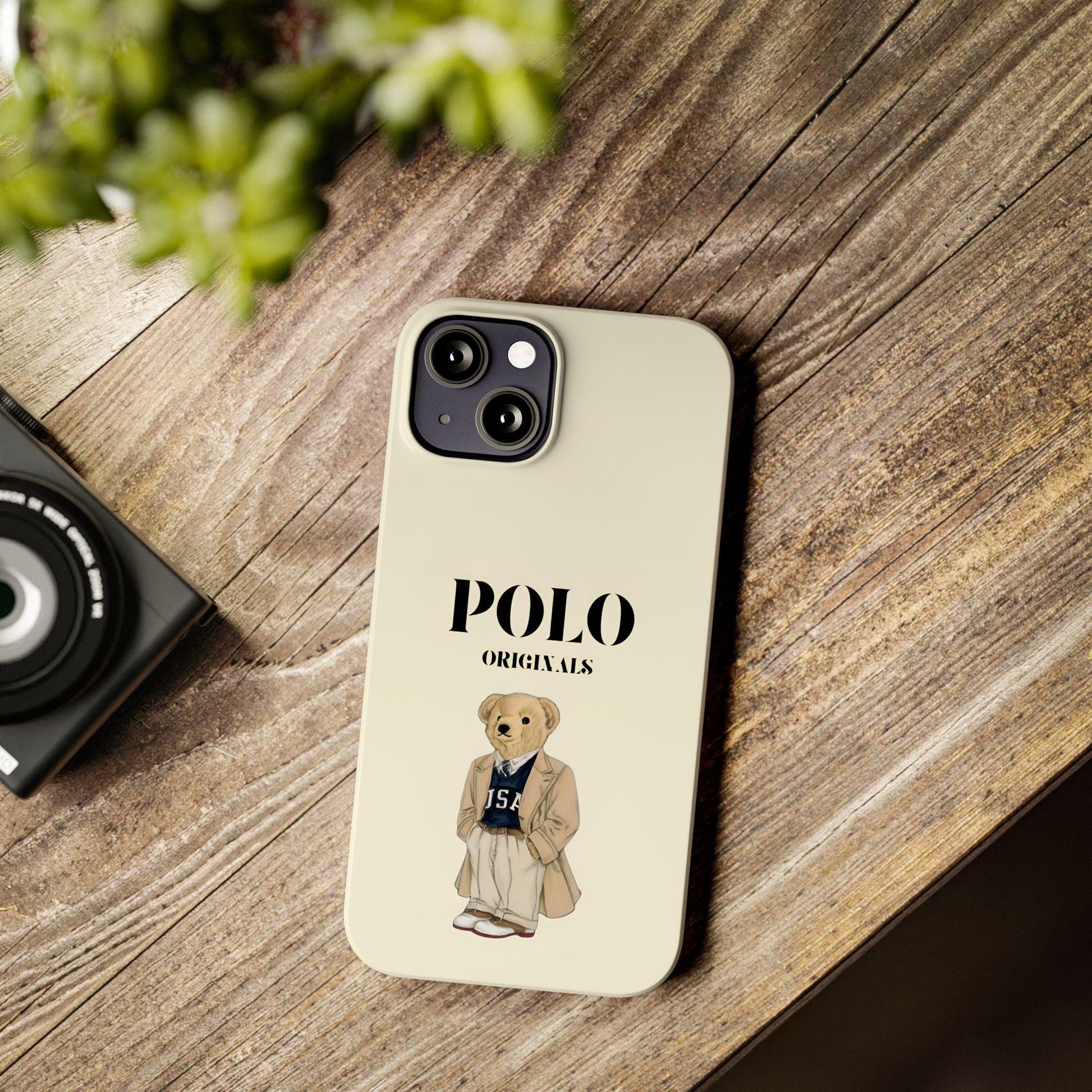 Polo Originals Bear Slim Phone Cases in Beige - SmartHomeGoodies