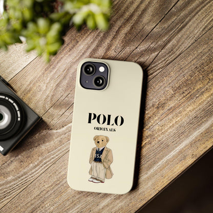 Polo Originals Bear Slim Phone Cases in Beige - SmartHomeGoodies