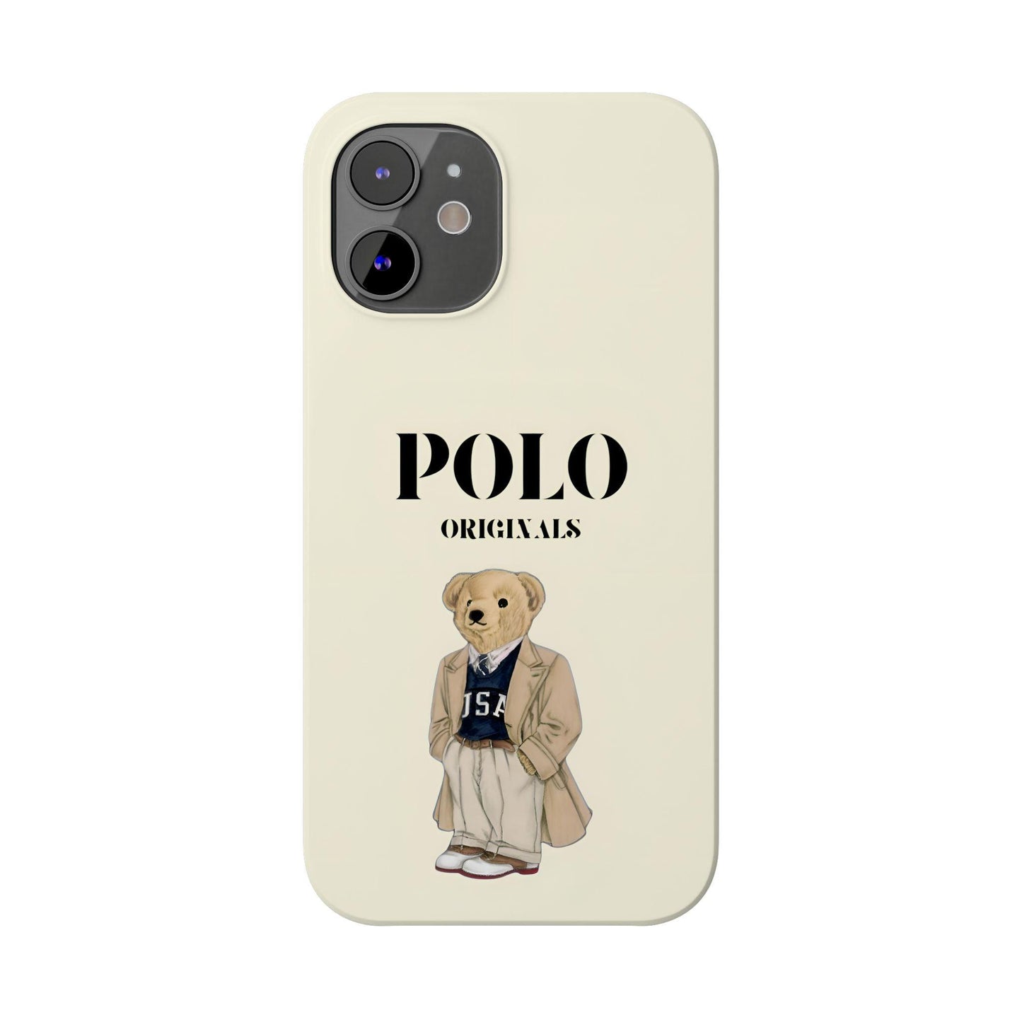 Polo Originals Bear Slim Phone Cases in Beige - SmartHomeGoodies