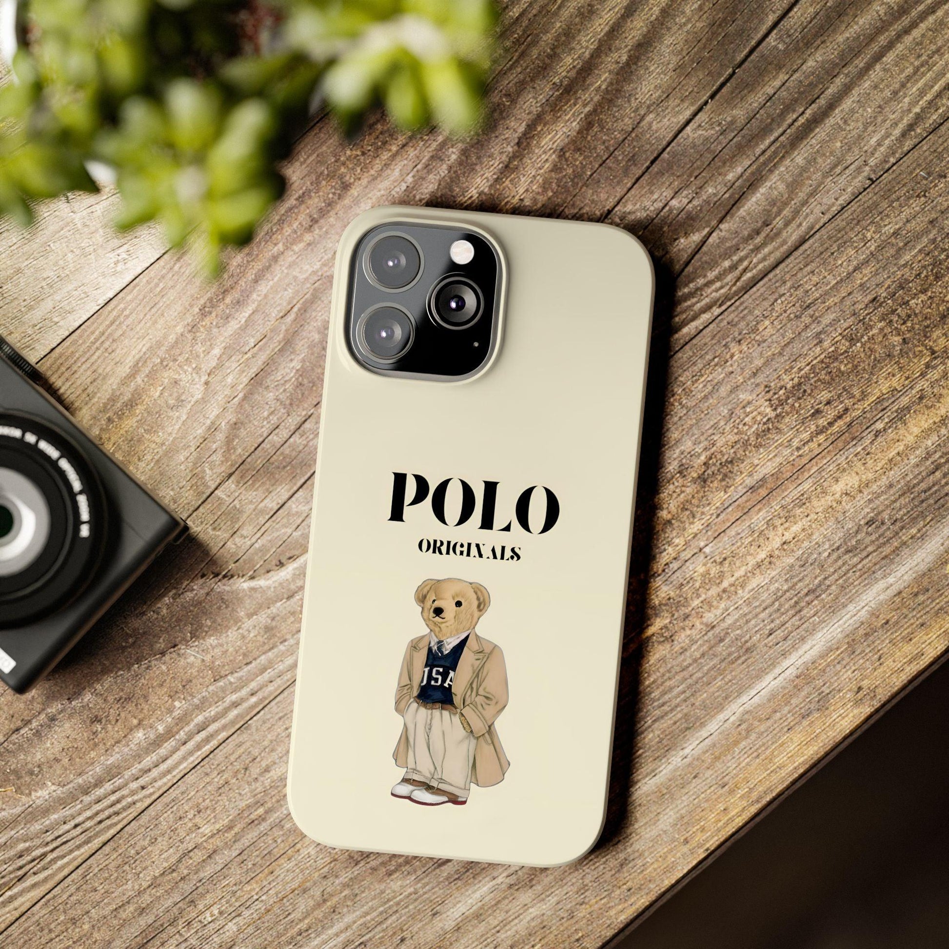 Polo Originals Bear Slim Phone Cases in Beige - SmartHomeGoodies