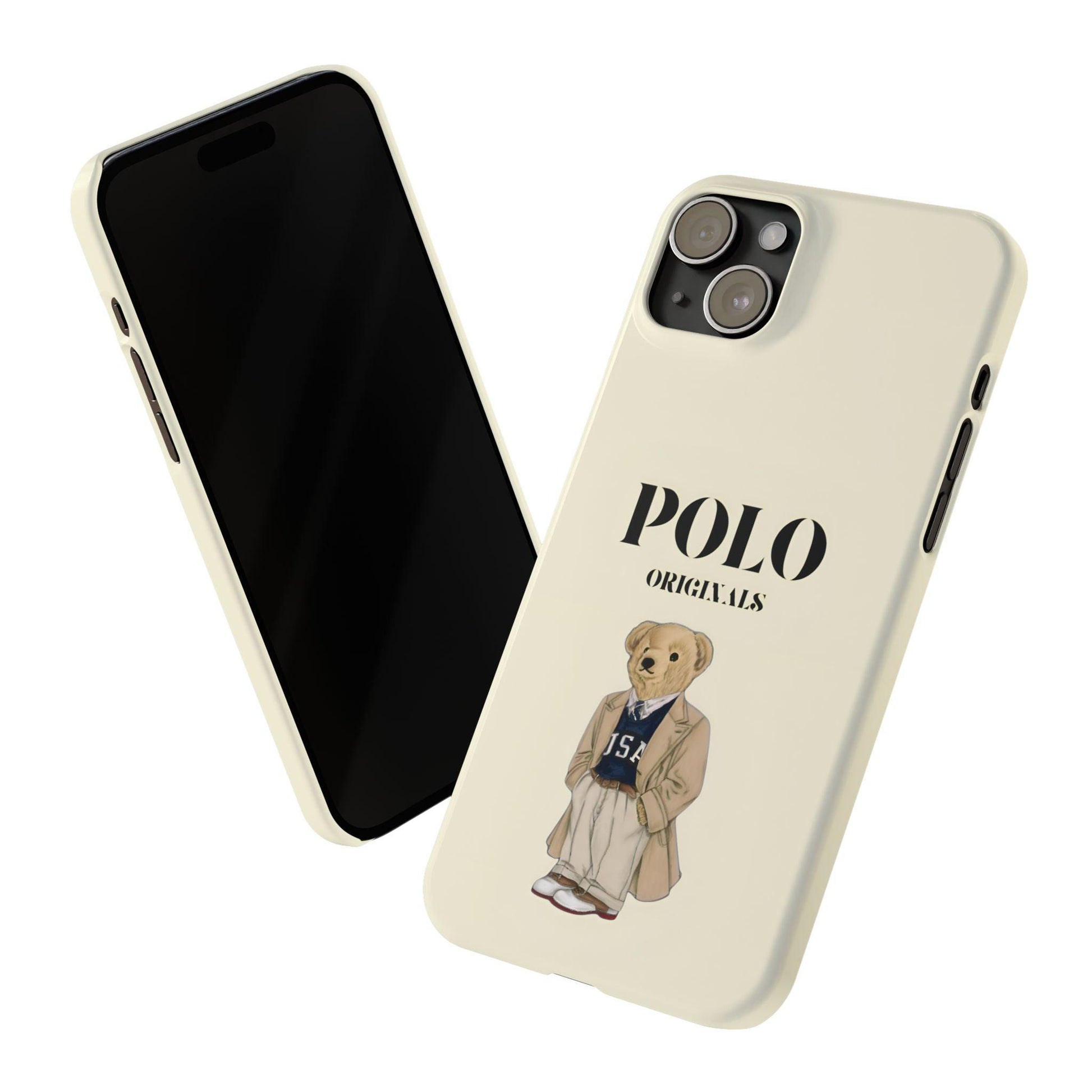 Polo Originals Bear Slim Phone Cases in Beige - SmartHomeGoodies