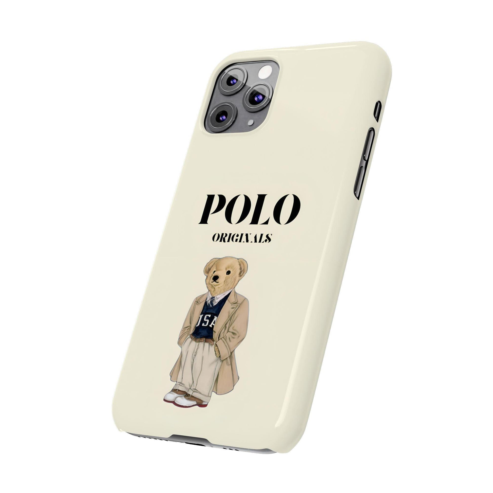 Polo Originals Bear Slim Phone Cases in Beige - SmartHomeGoodies