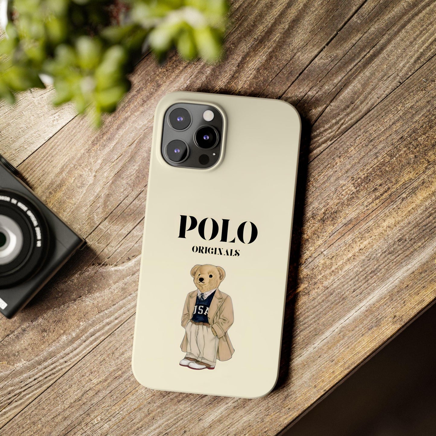 Polo Originals Bear Slim Phone Cases in Beige - SmartHomeGoodies
