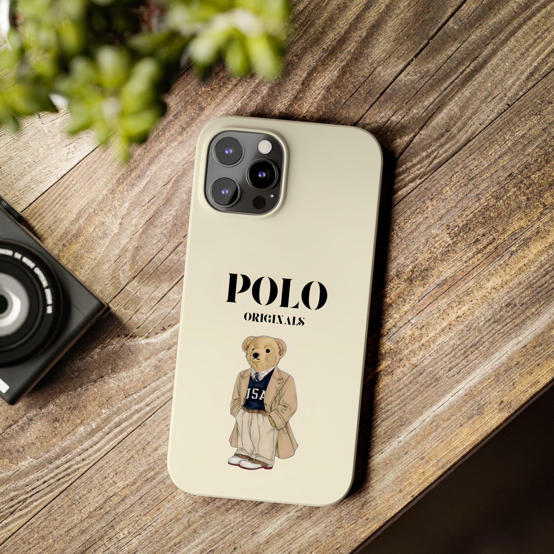 Polo Originals Bear Slim Phone Cases in Beige - SmartHomeGoodies
