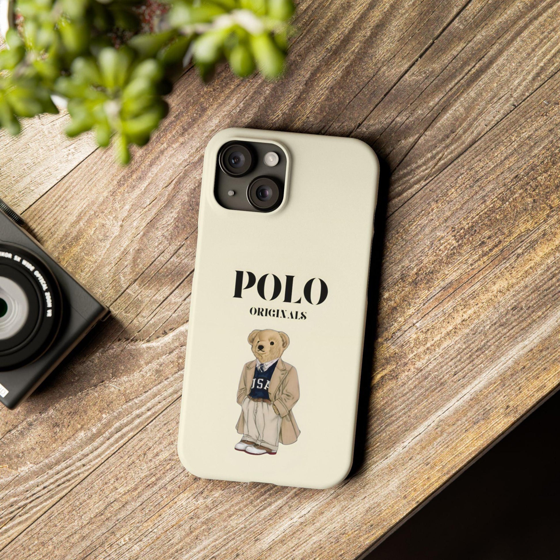 Polo Originals Bear Slim Phone Cases in Beige - SmartHomeGoodies
