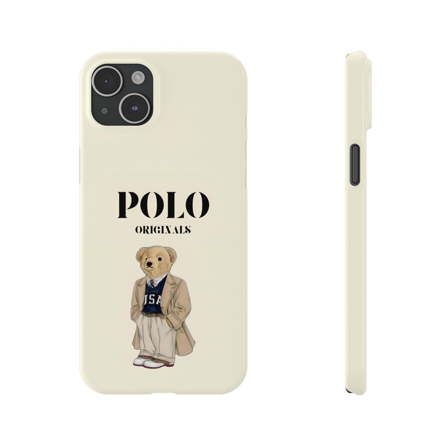 Polo Originals Bear Slim Phone Cases in Beige - SmartHomeGoodies