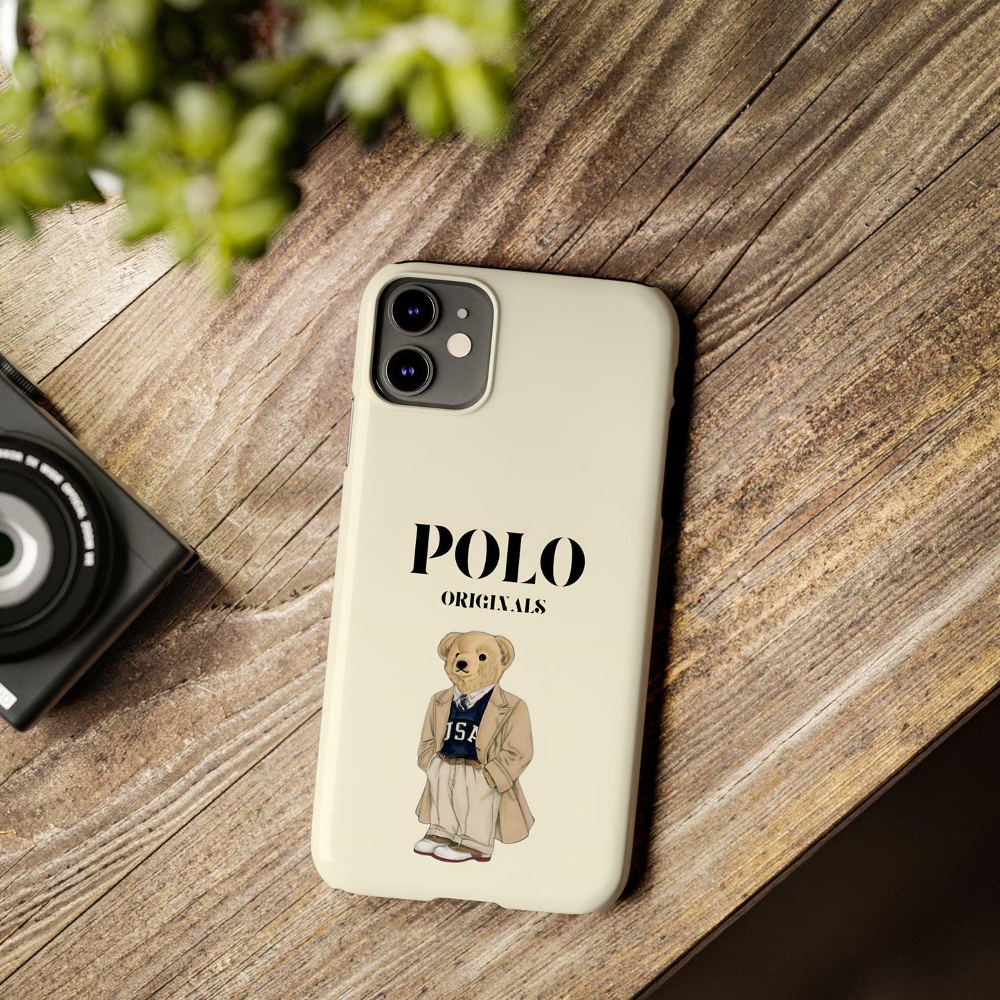 Polo Originals Bear Slim Phone Cases in Beige - SmartHomeGoodies