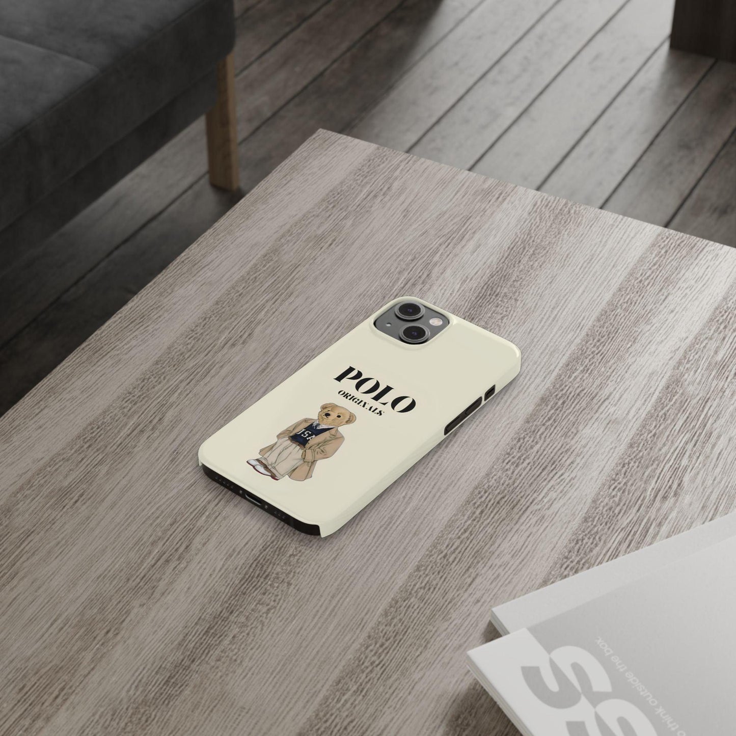 Polo Originals Bear Slim Phone Cases in Beige - SmartHomeGoodies
