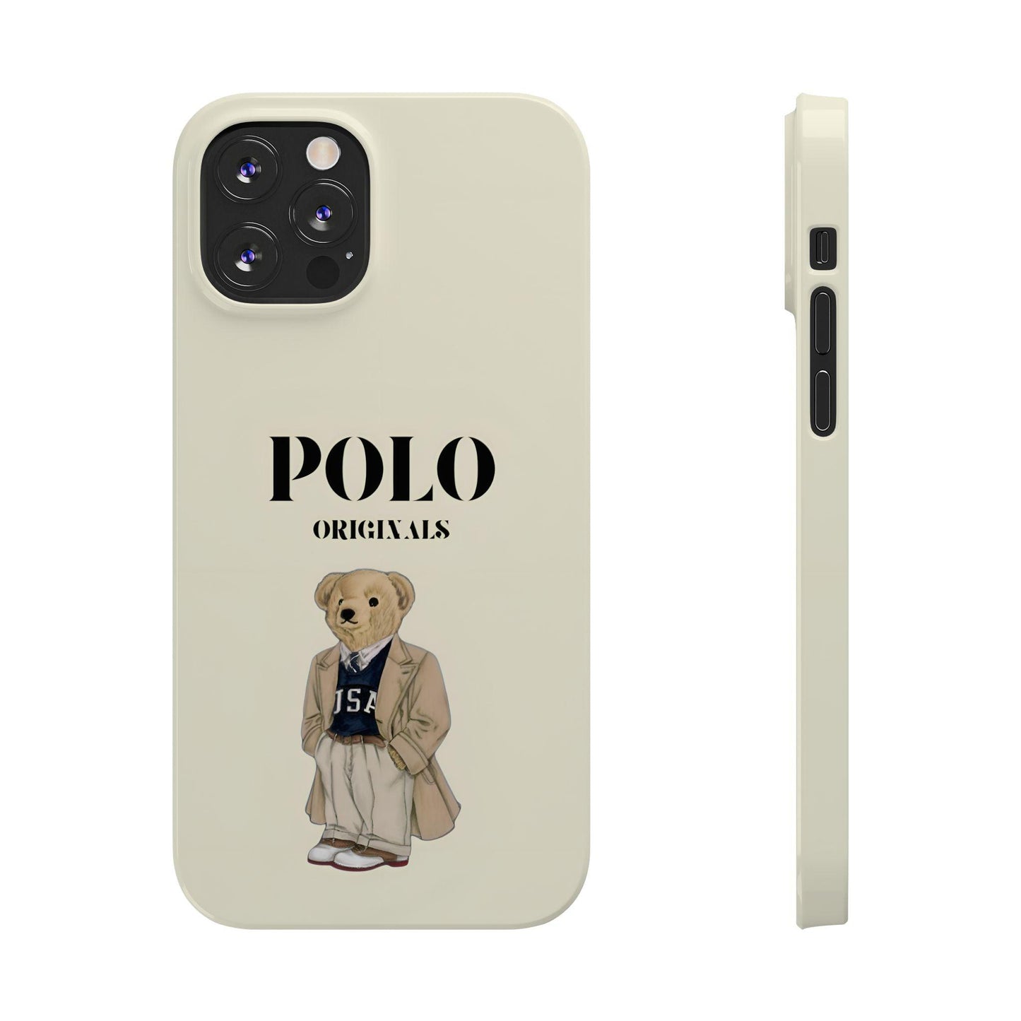 Polo Originals Bear Slim Phone Cases in Beige - SmartHomeGoodies