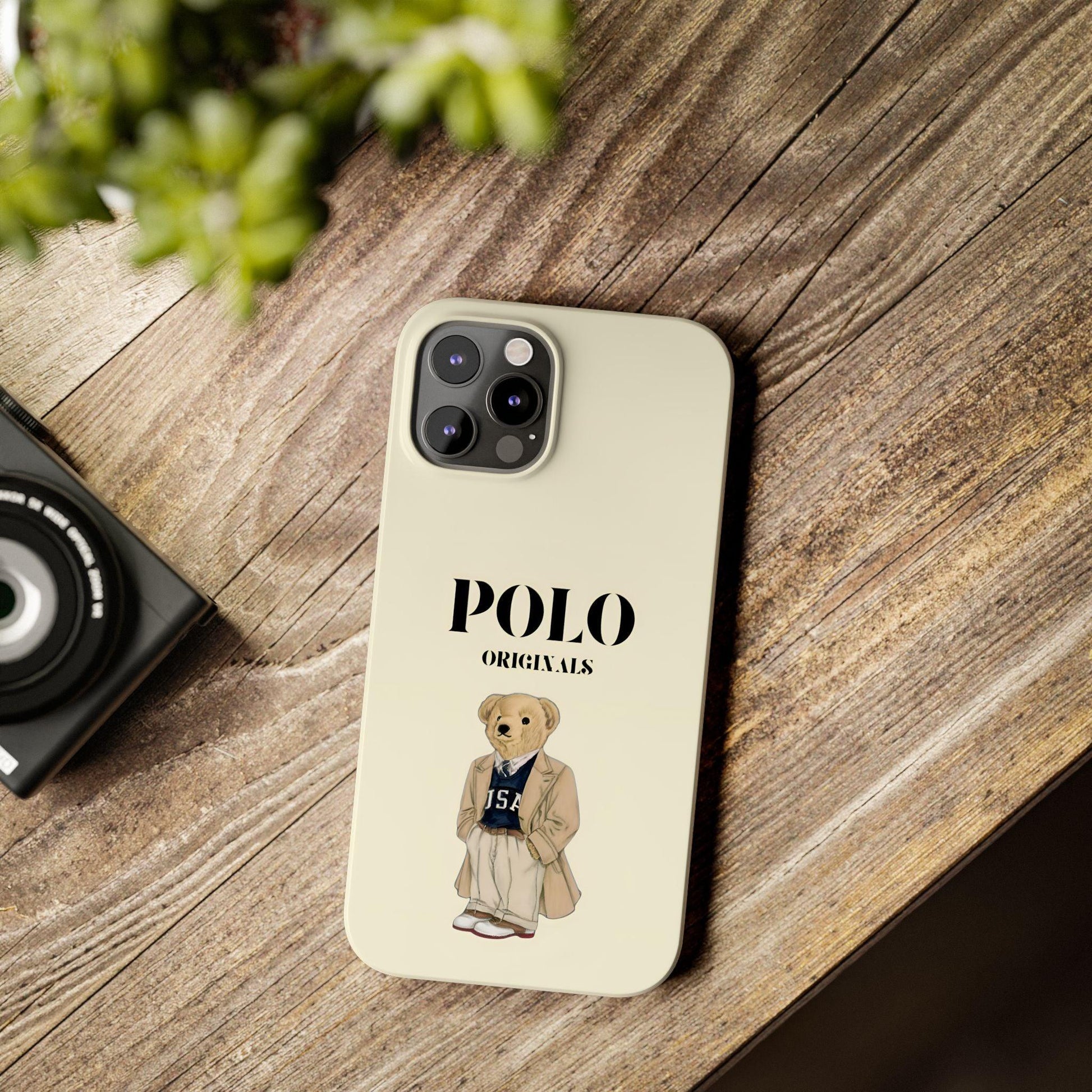 Polo Originals Bear Slim Phone Cases in Beige - SmartHomeGoodies