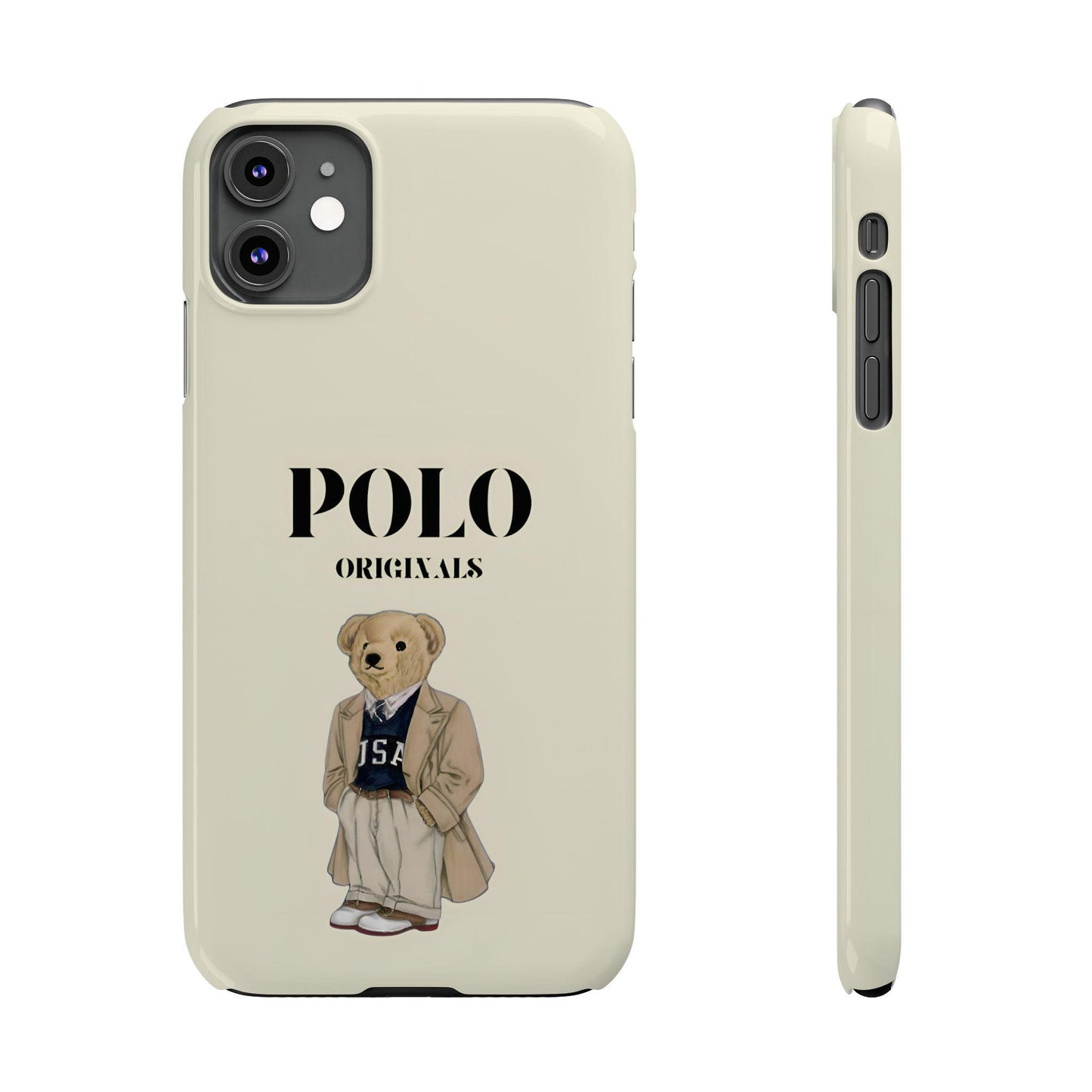 Polo Originals Bear Slim Phone Cases in Beige - SmartHomeGoodies