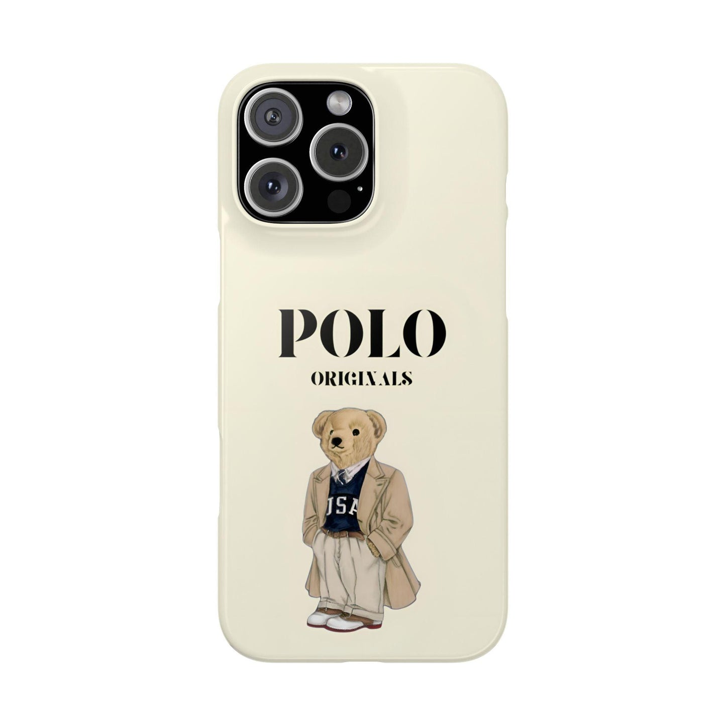Polo Originals Bear Slim Phone Cases in Beige - SmartHomeGoodies