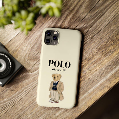 Polo Originals Bear Slim Phone Cases in Beige - SmartHomeGoodies