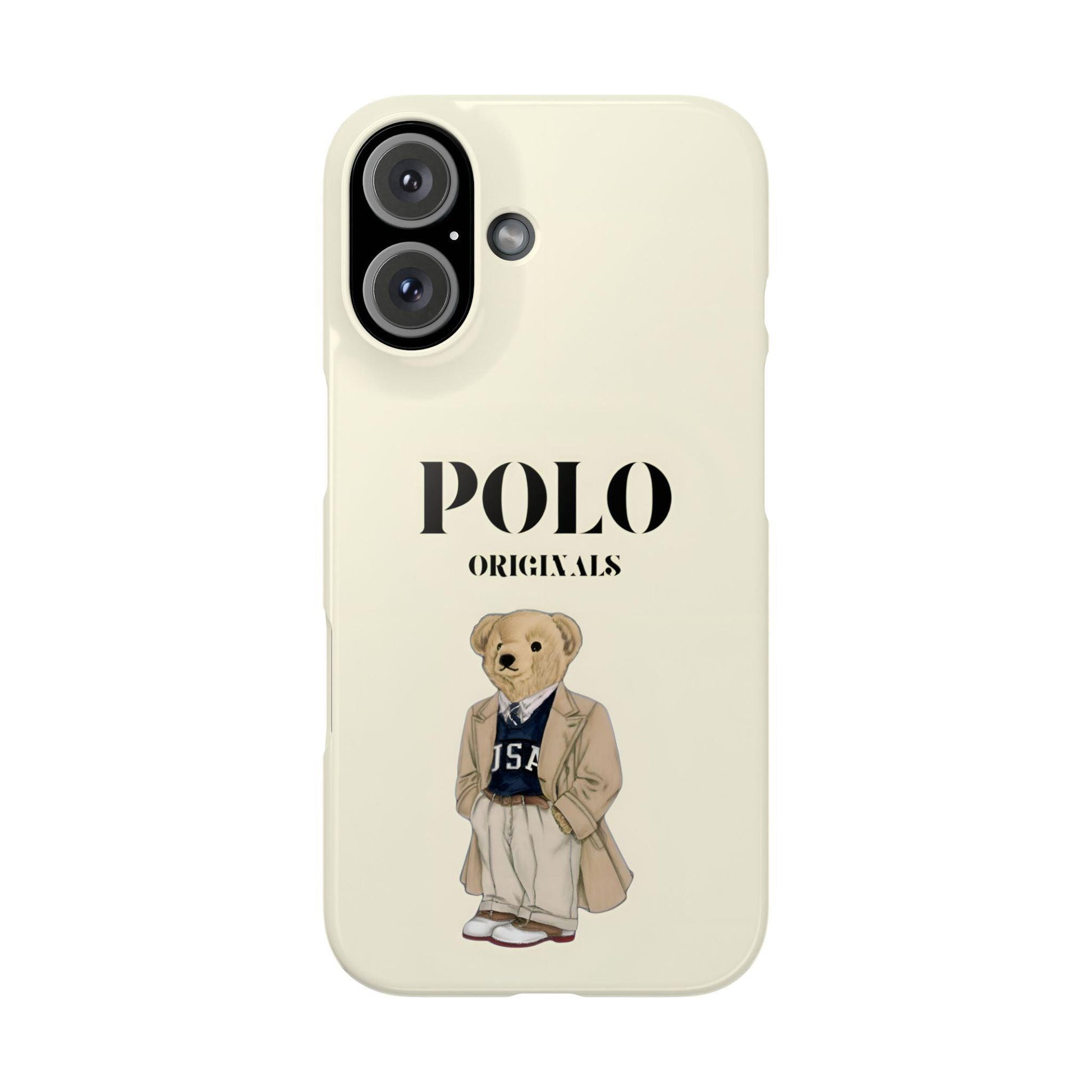 Polo Originals Bear Slim Phone Cases in Beige - SmartHomeGoodies