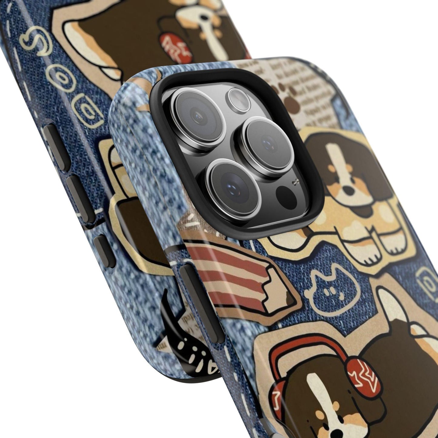 Puppy Pals Denim Vibes Tough iPhone Cases - SmartHomeGoodies