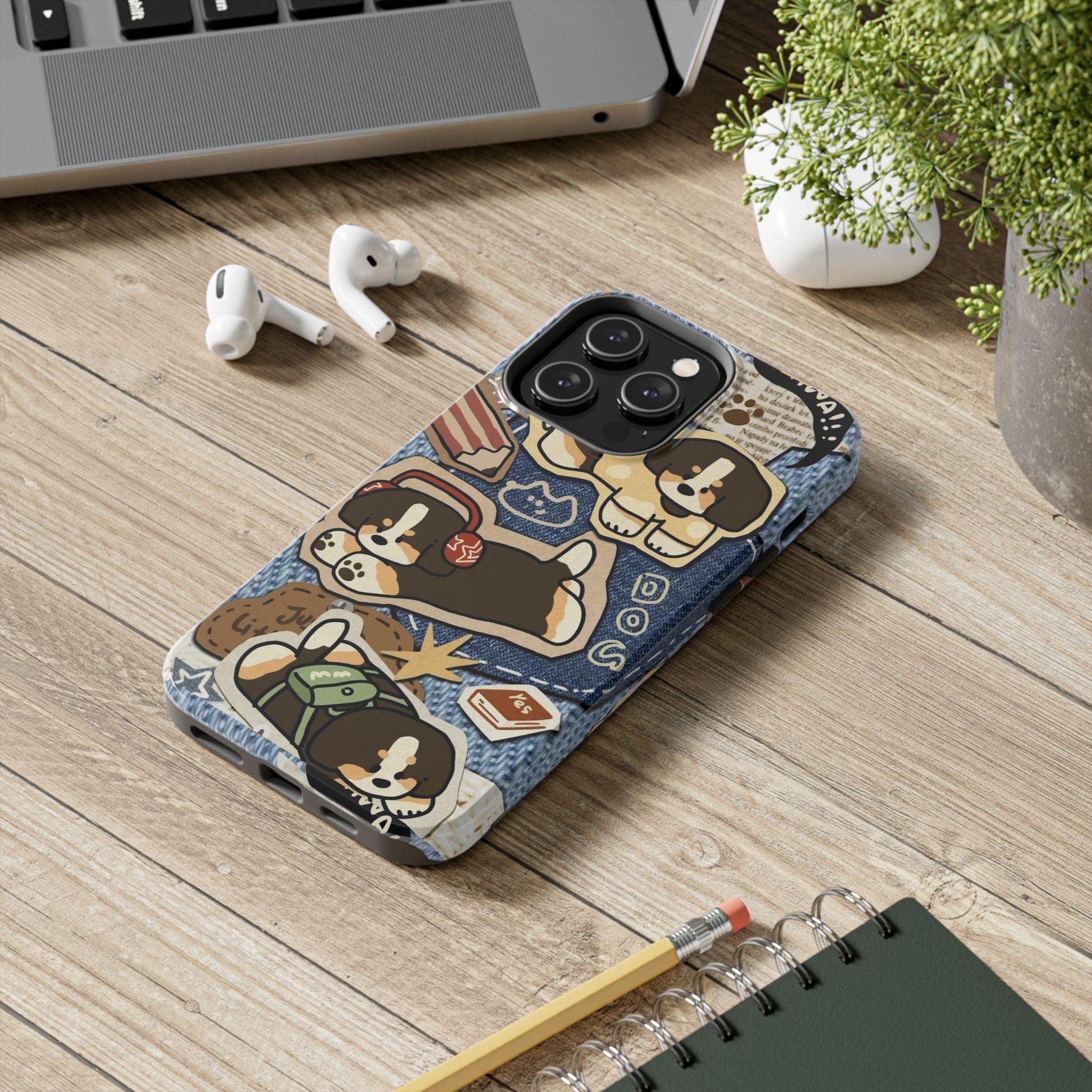 Puppy Pals Denim Vibes Tough iPhone Cases - SmartHomeGoodies
