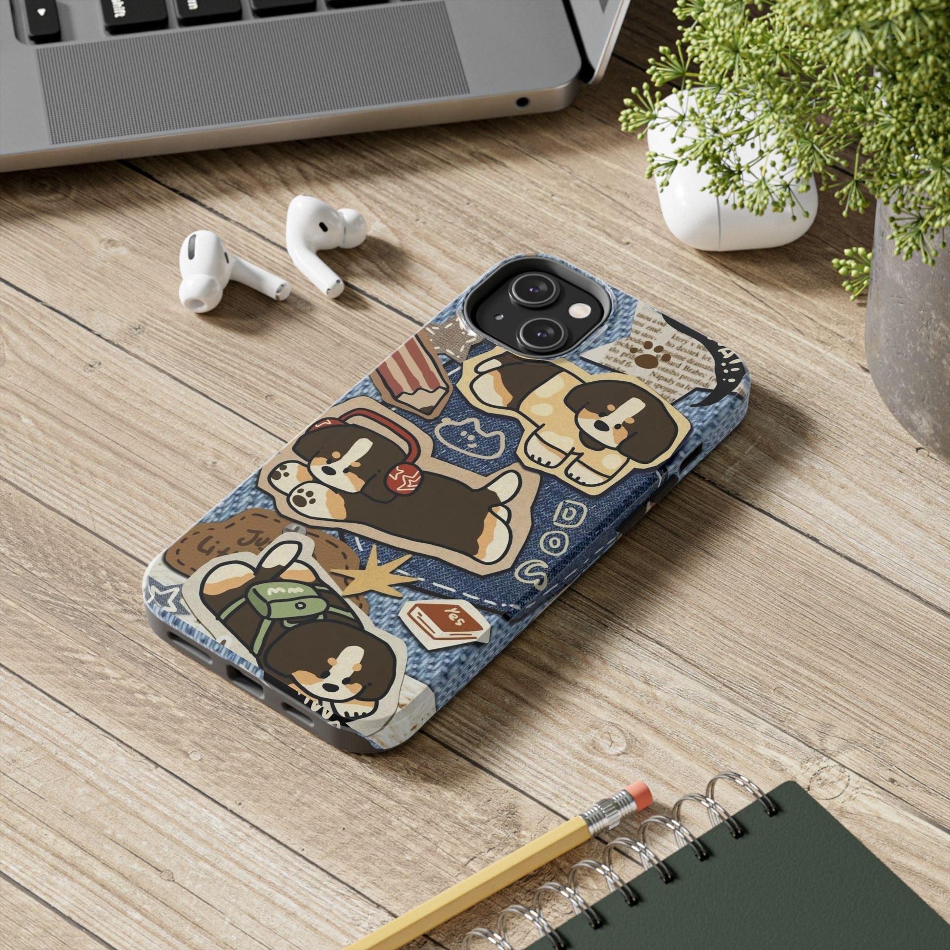 Puppy Pals Denim Vibes Tough iPhone Cases - SmartHomeGoodies
