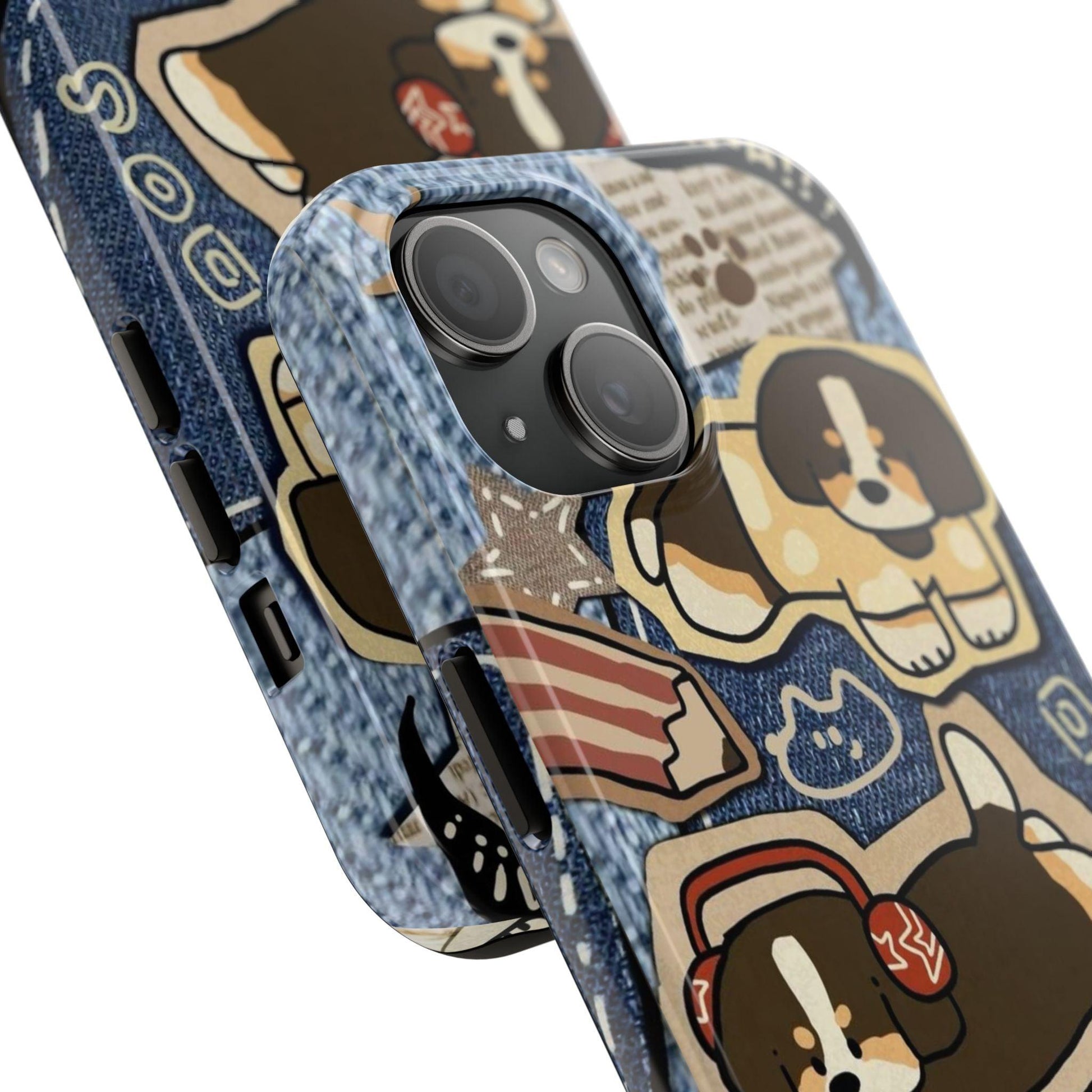 Puppy Pals Denim Vibes Tough iPhone Cases - SmartHomeGoodies