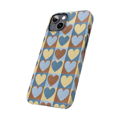 Retro Heart Mosaic Grid Case iPhone Cases - SmartHomeGoodies