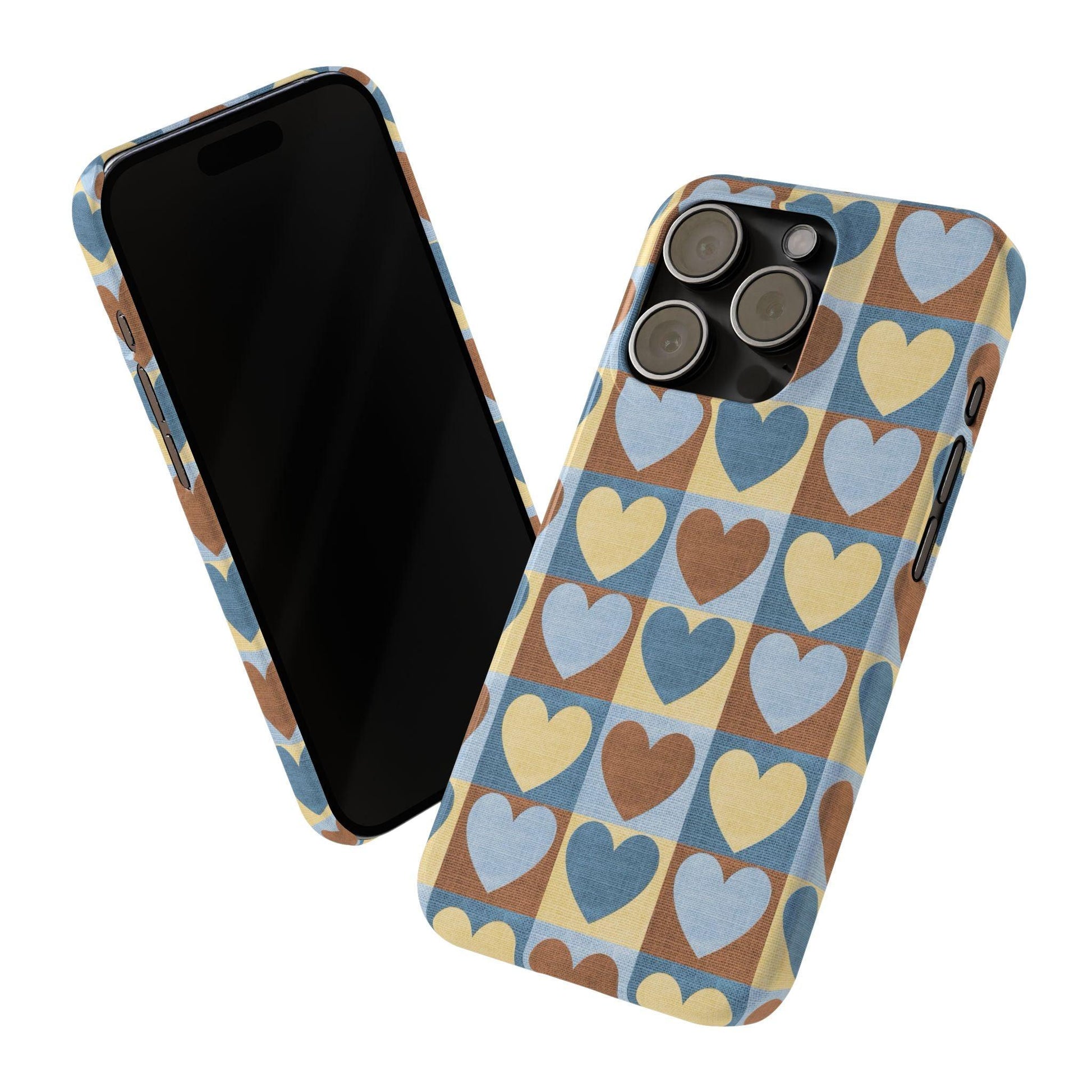Retro Heart Mosaic Grid Case iPhone Cases - SmartHomeGoodies