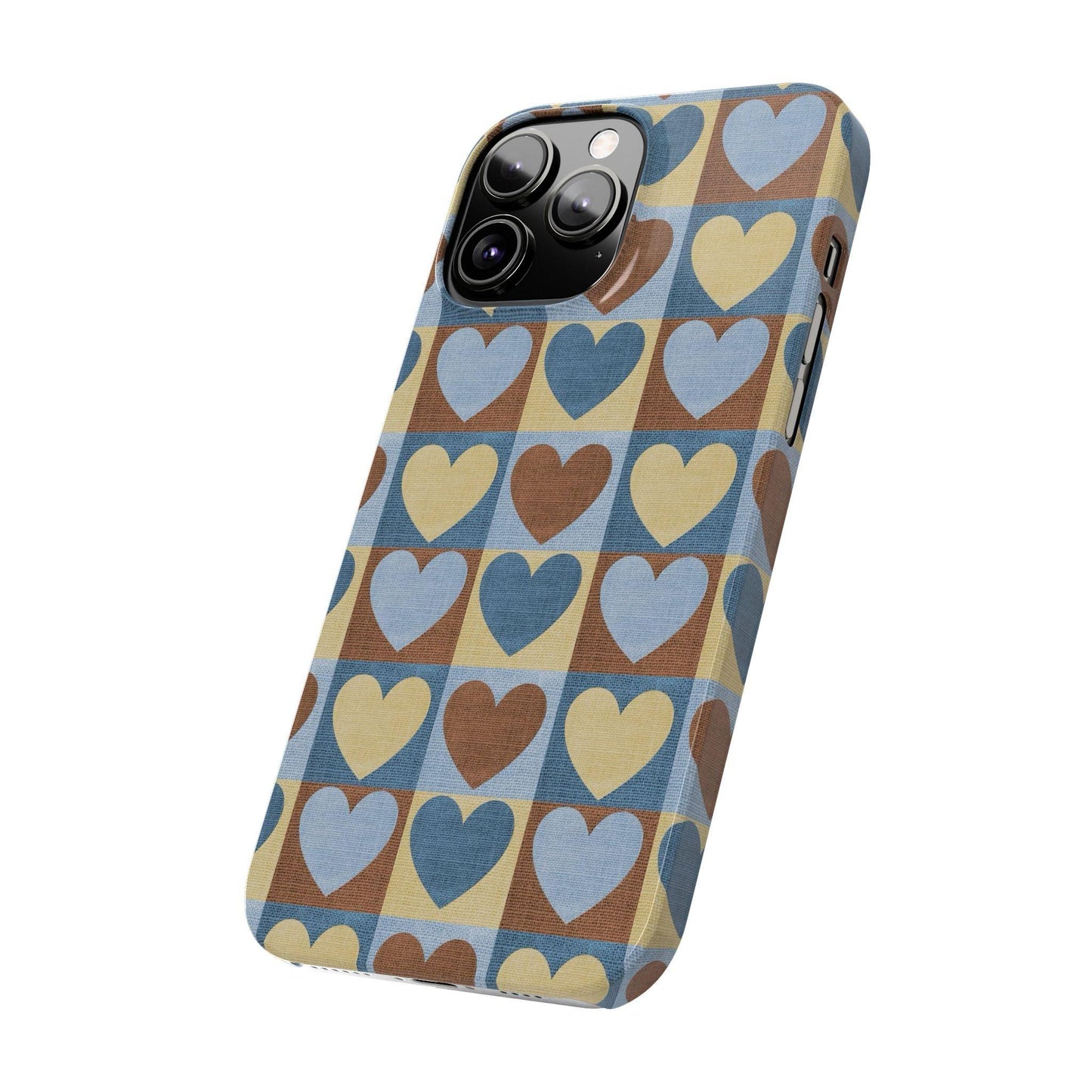 Retro Heart Mosaic Grid Case iPhone Cases - SmartHomeGoodies