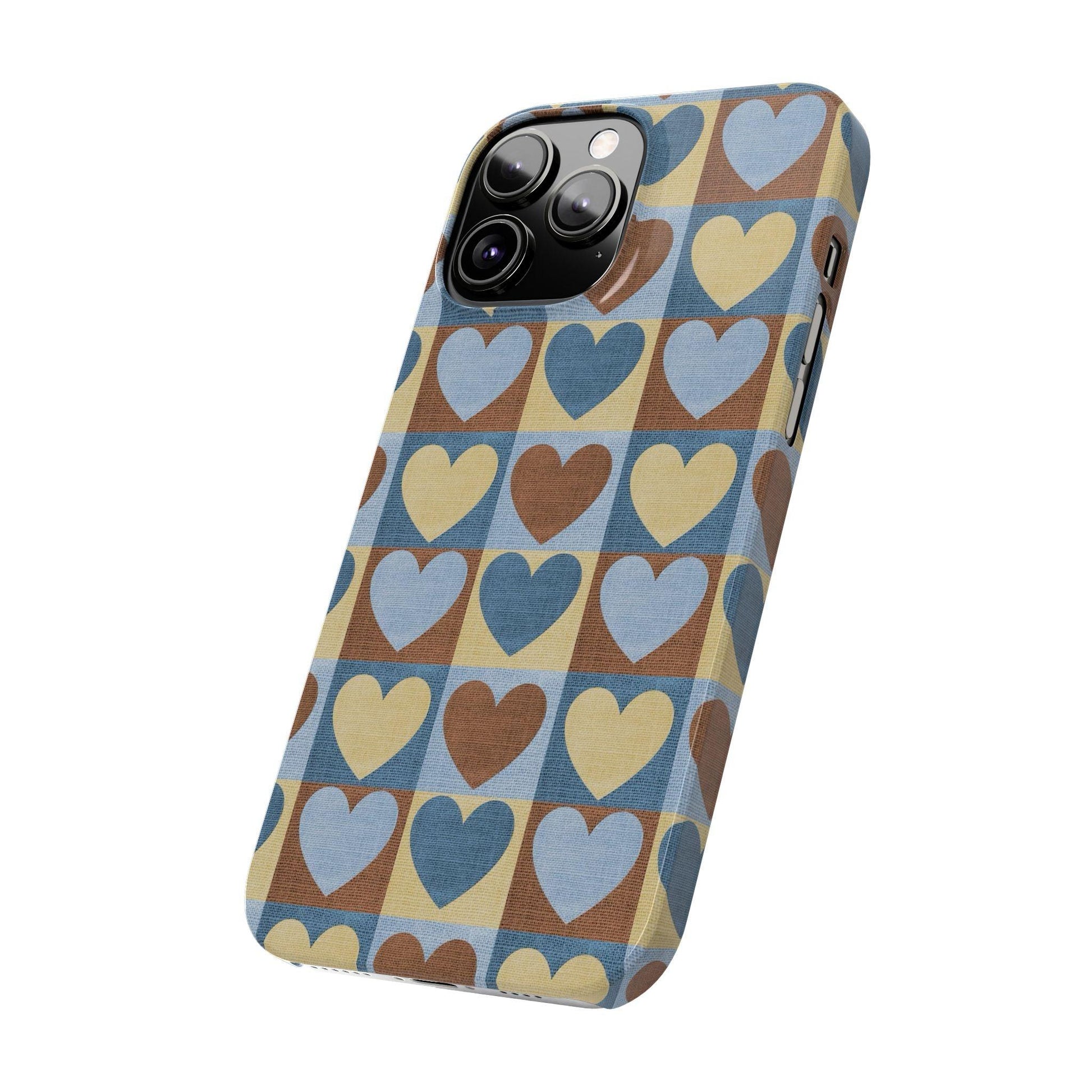Retro Heart Mosaic Grid Case iPhone Cases - SmartHomeGoodies