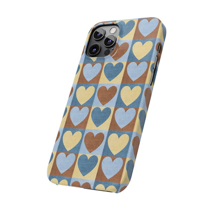 Retro Heart Mosaic Grid Case iPhone Cases - SmartHomeGoodies