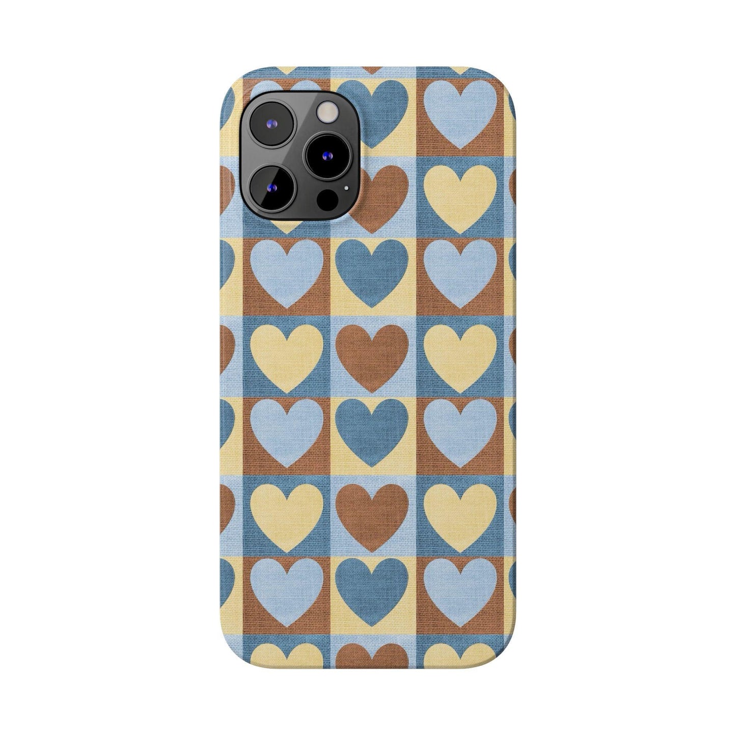 Retro Heart Mosaic Grid Case iPhone Cases - SmartHomeGoodies