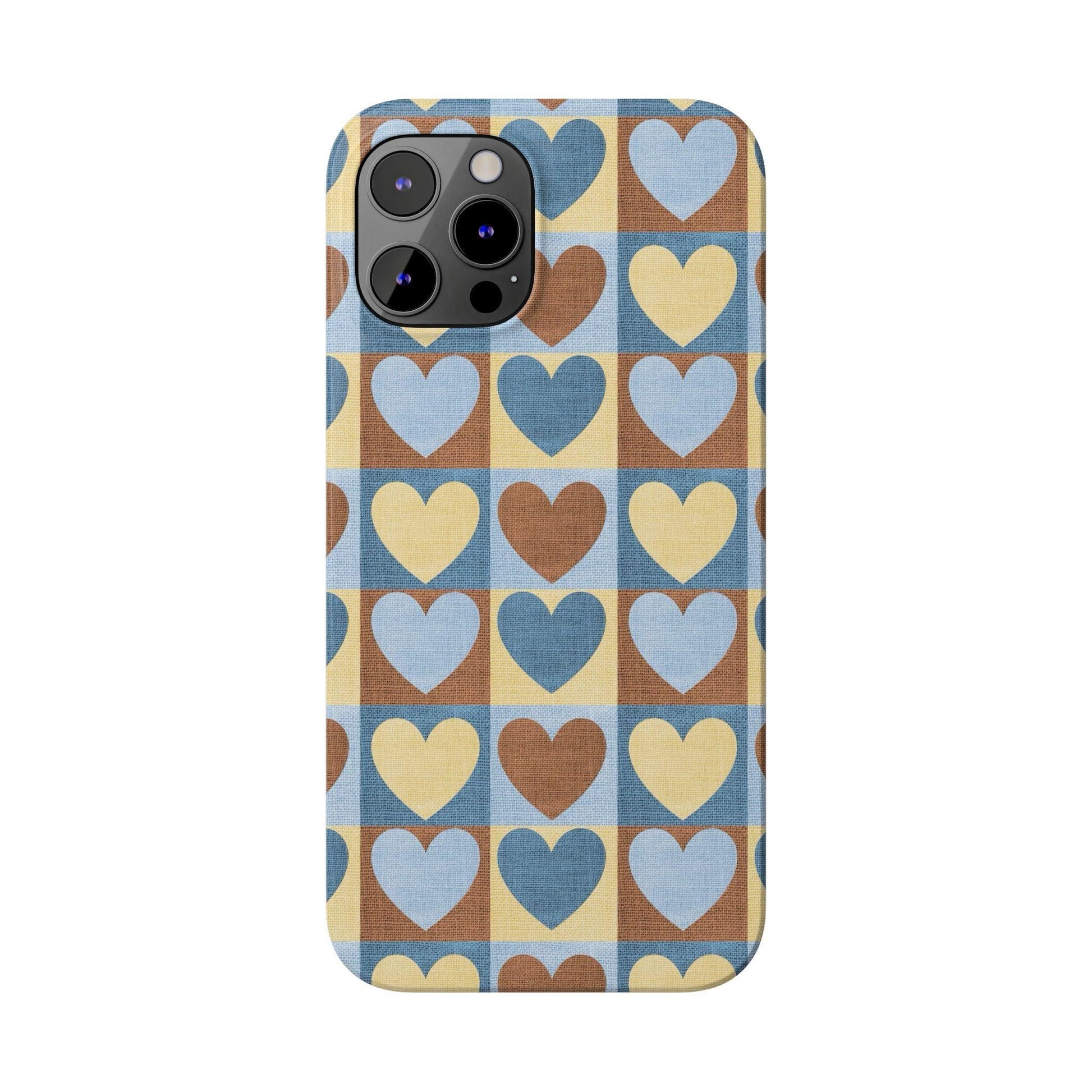 Retro Heart Mosaic Grid Case iPhone Cases - SmartHomeGoodies