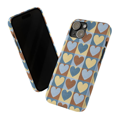Retro Heart Mosaic Grid Case iPhone Cases - SmartHomeGoodies