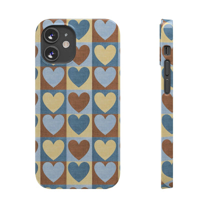 Retro Heart Mosaic Grid Case iPhone Cases - SmartHomeGoodies