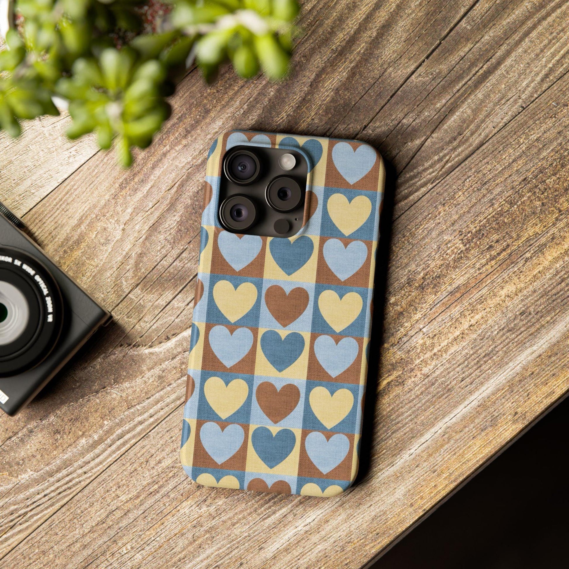 Retro Heart Mosaic Grid Case iPhone Cases - SmartHomeGoodies