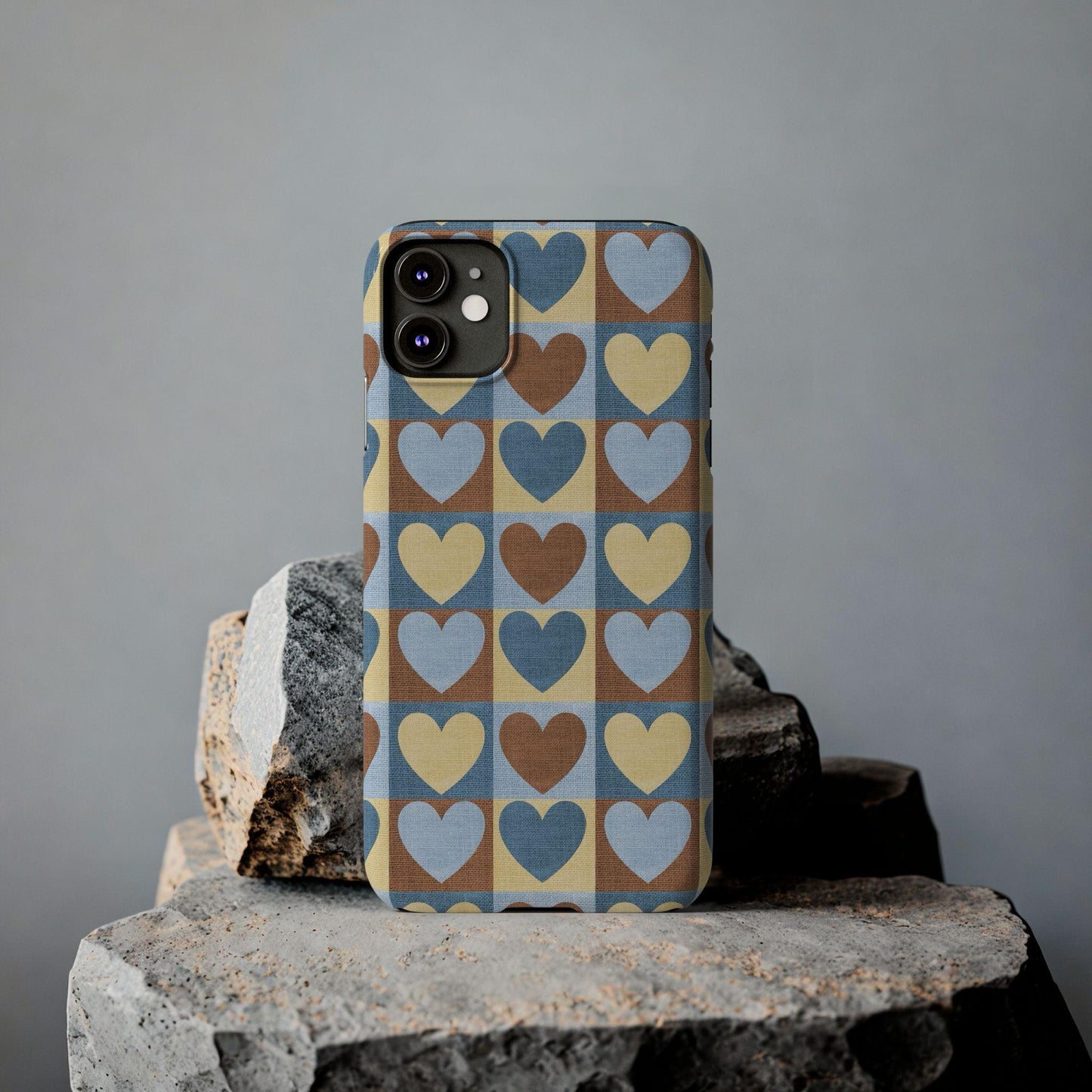 Retro Heart Mosaic Grid Case iPhone Cases - SmartHomeGoodies