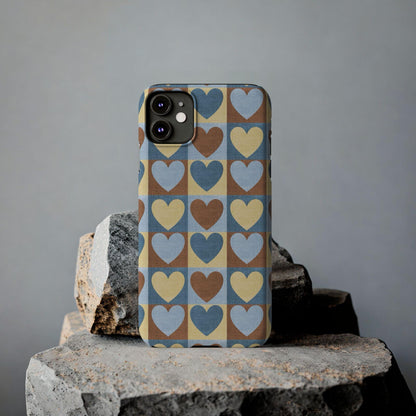 Retro Heart Mosaic Grid Case iPhone Cases - SmartHomeGoodies