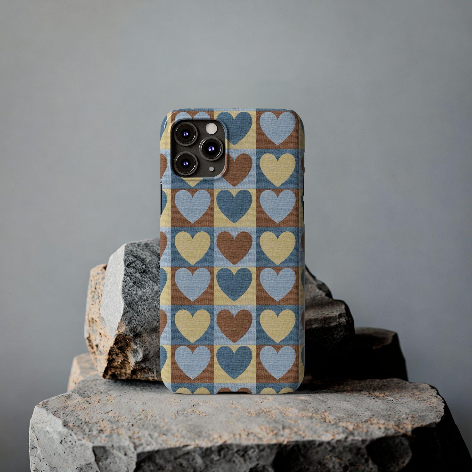 Retro Heart Mosaic Grid Case iPhone Cases - SmartHomeGoodies