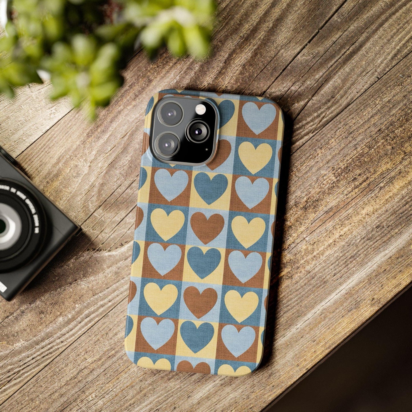 Retro Heart Mosaic Grid Case iPhone Cases - SmartHomeGoodies