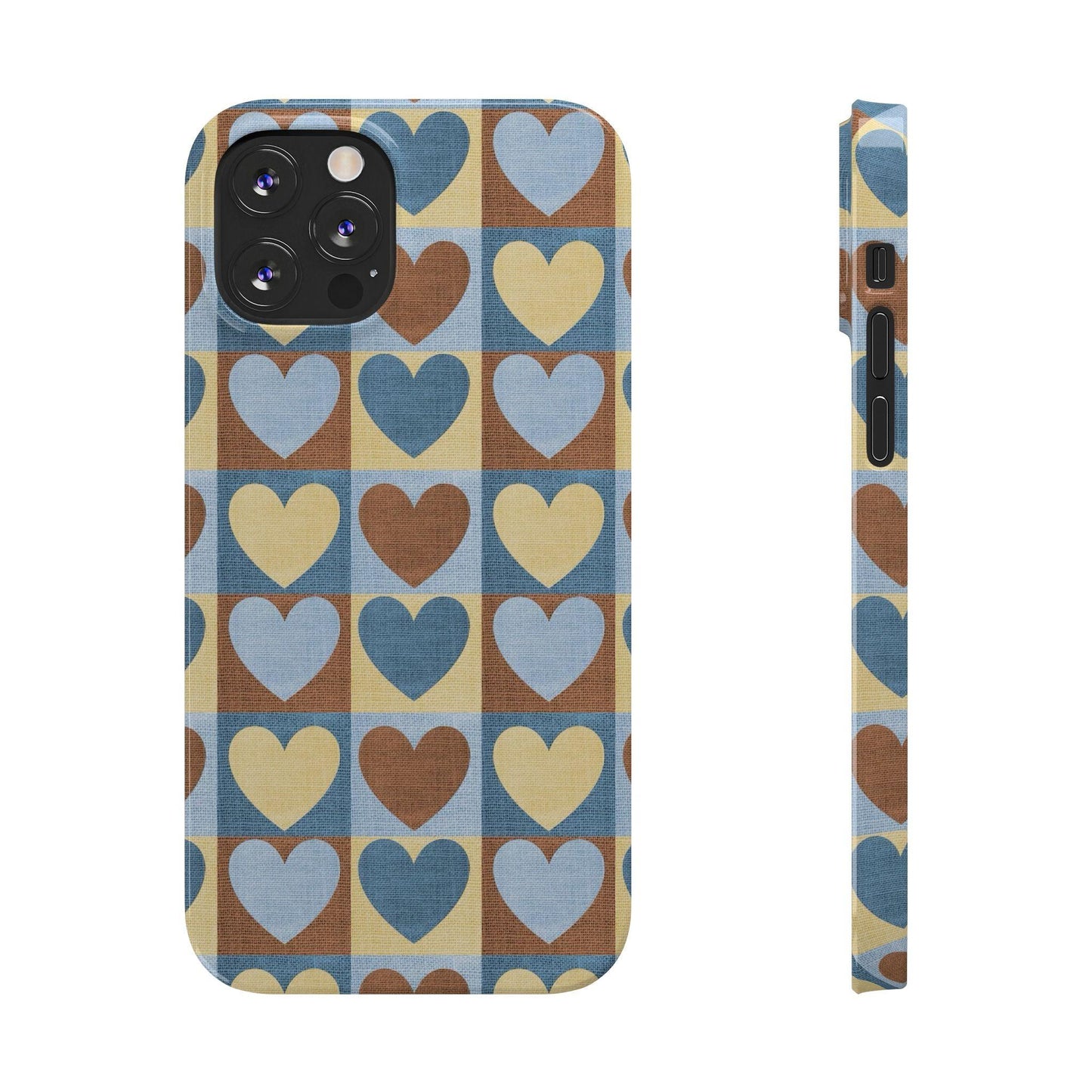 Retro Heart Mosaic Grid Case iPhone Cases - SmartHomeGoodies