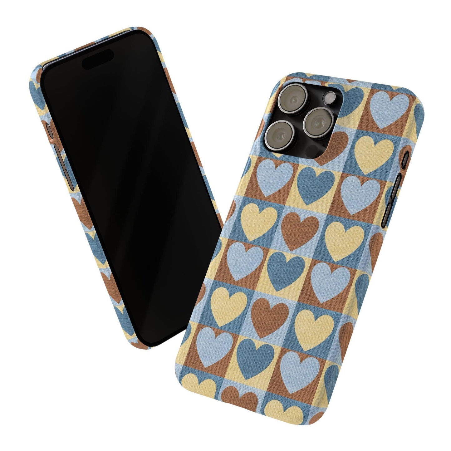 Retro Heart Mosaic Grid Case iPhone Cases - SmartHomeGoodies