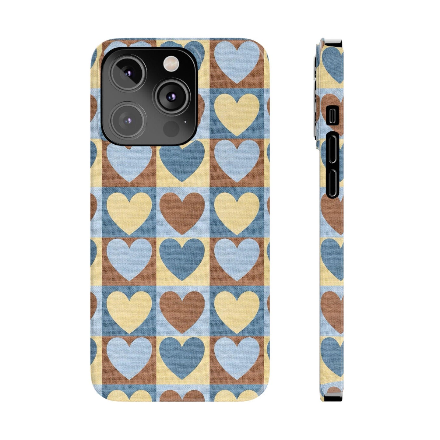 Retro Heart Mosaic Grid Case iPhone Cases - SmartHomeGoodies