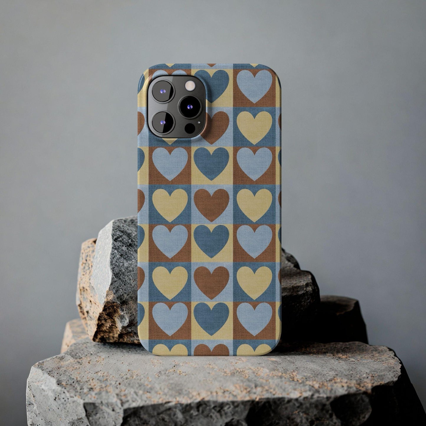 Retro Heart Mosaic Grid Case iPhone Cases - SmartHomeGoodies