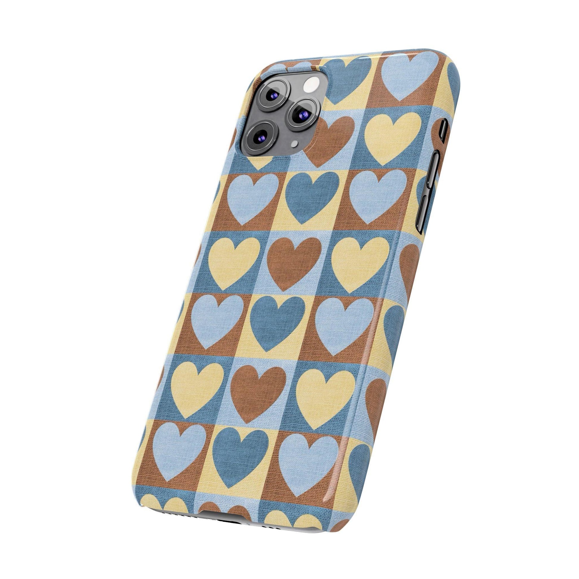 Retro Heart Mosaic Grid Case iPhone Cases - SmartHomeGoodies