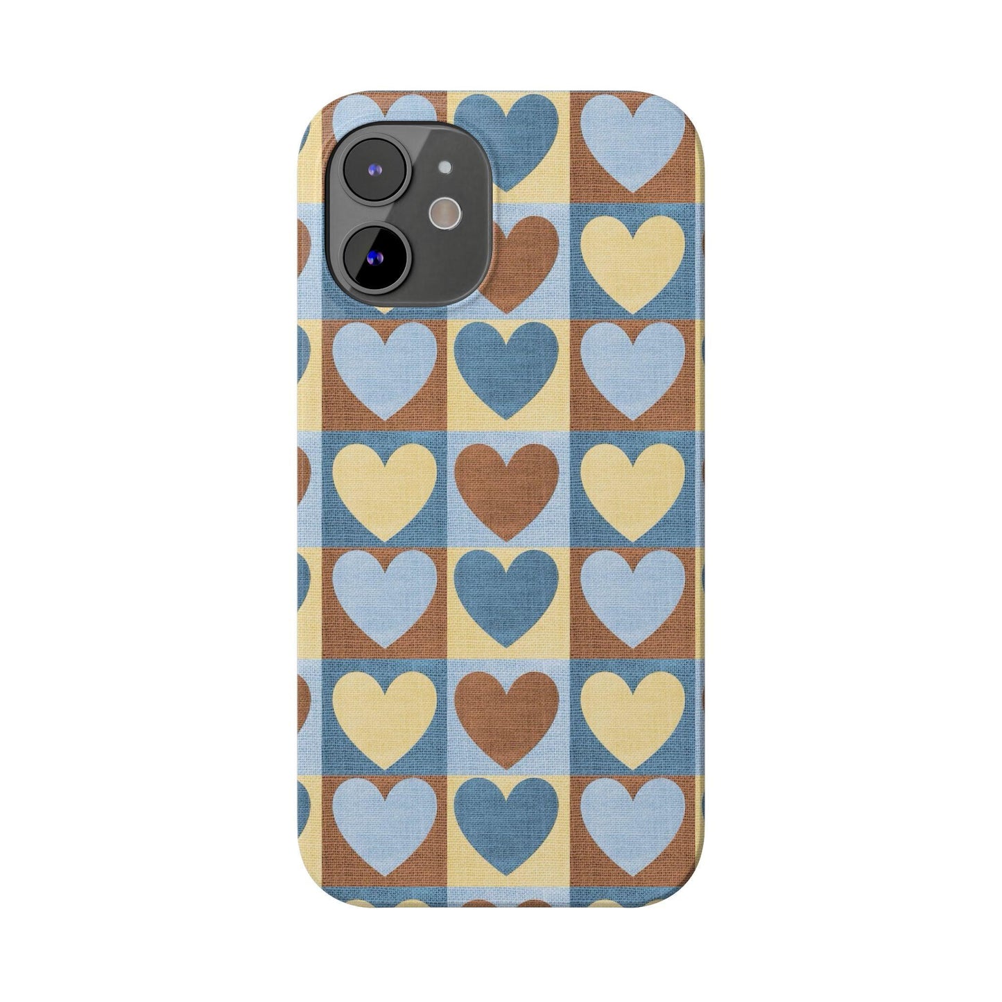 Retro Heart Mosaic Grid Case iPhone Cases - SmartHomeGoodies