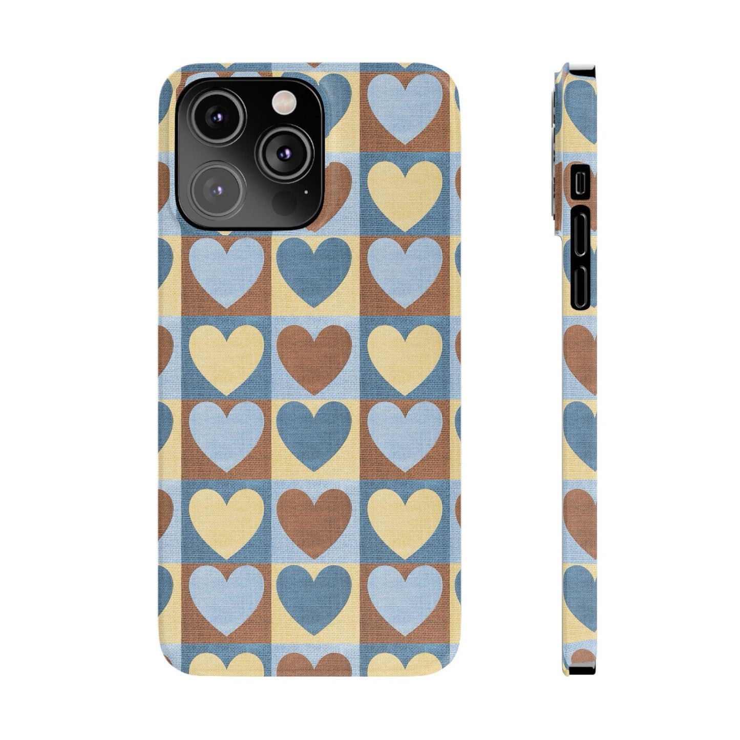 Retro Heart Mosaic Grid Case iPhone Cases - SmartHomeGoodies