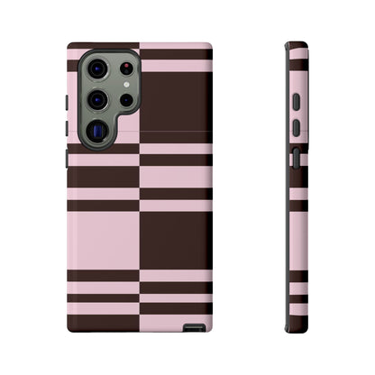 Rosé Nougat Phone Case | Pink Chocolate Plaid - SmartHomeGoodies