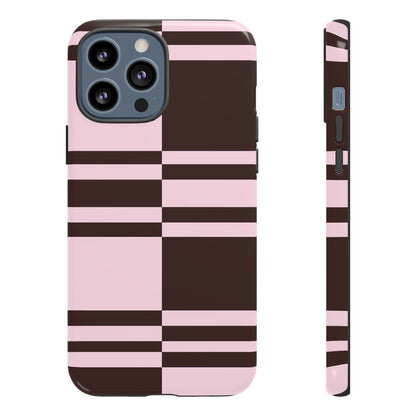 Rosé Nougat Phone Case | Pink Chocolate Plaid - SmartHomeGoodies