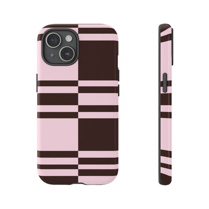 Rosé Nougat Phone Case | Pink Chocolate Plaid - SmartHomeGoodies