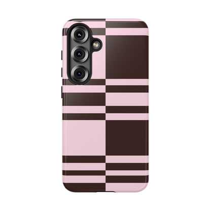 Rosé Nougat Phone Case | Pink Chocolate Plaid - SmartHomeGoodies