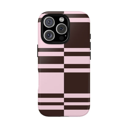 Rosé Nougat Phone Case | Pink Chocolate Plaid - SmartHomeGoodies