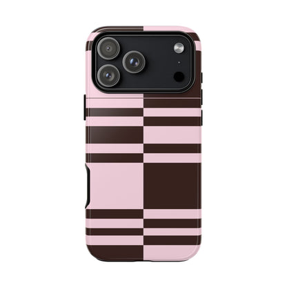 Rosé Nougat Phone Case | Pink Chocolate Plaid - SmartHomeGoodies